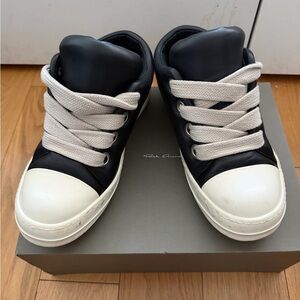 Rick Owens black Hollywood jumbolace low sneakers
